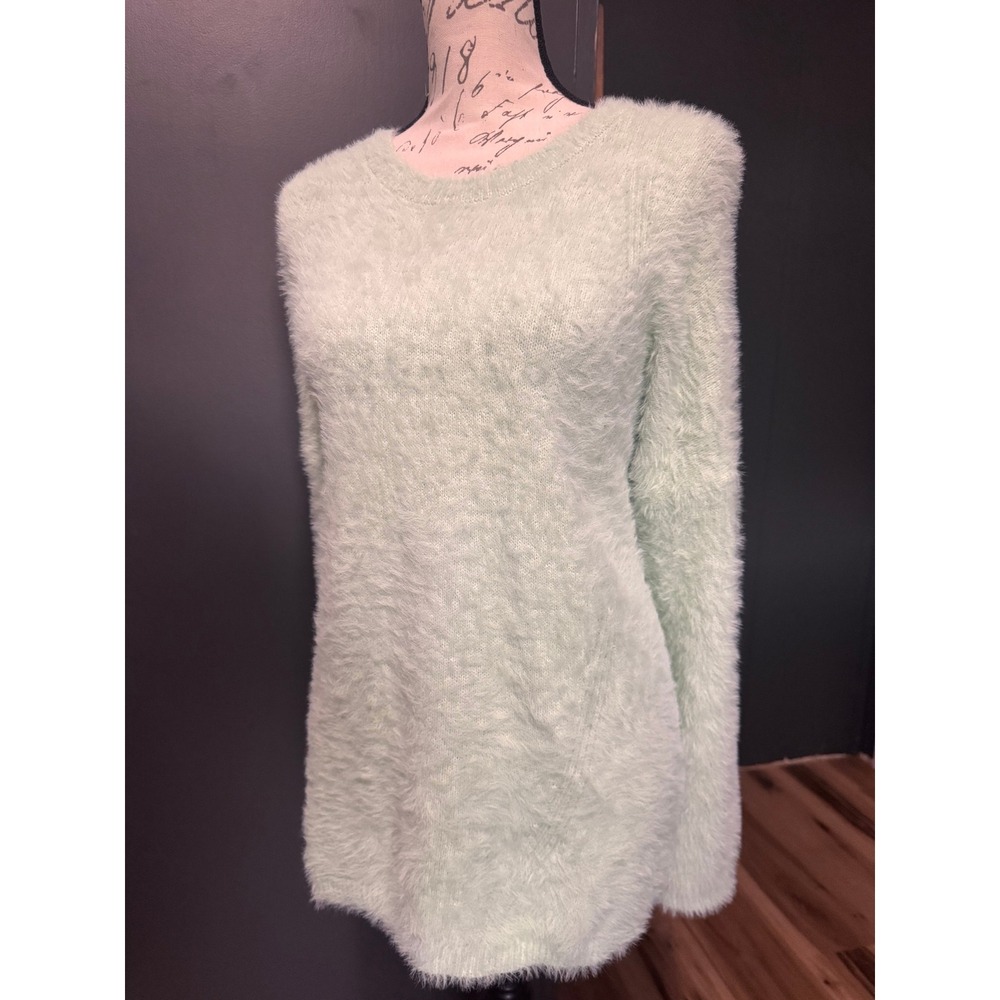 Lane Bryant Womens Plus Size Fuzzy Knit Sweater Green 26/28